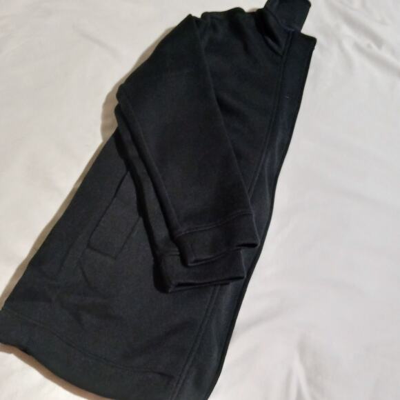 Lands' End XL/P Black Sweatshirt Style Full-Zip Long-Sleeved Micro-Waffle Jacket - Picture 1 of 14